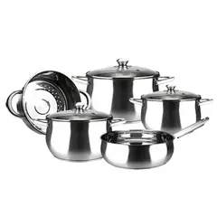 MARMICOC - Batería de Cocina Frutillar 8 Piezas Acero Inoxidable