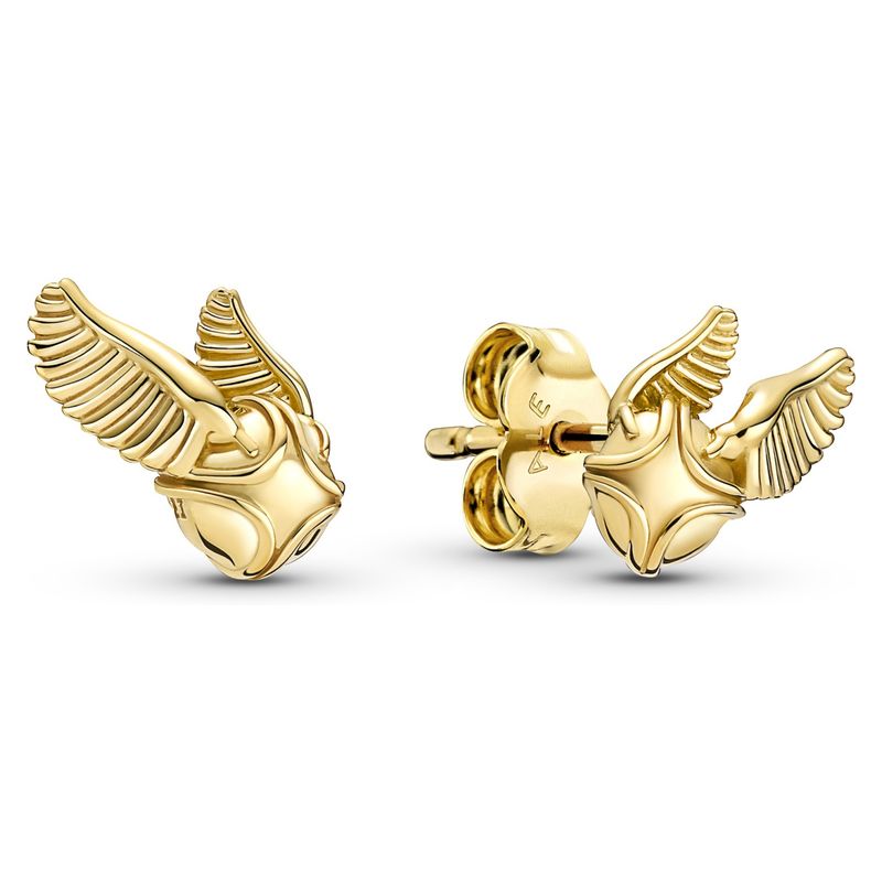PANDORA - Aretes De Botón Snitch Dorada De Harry Potter Mujer Pandora