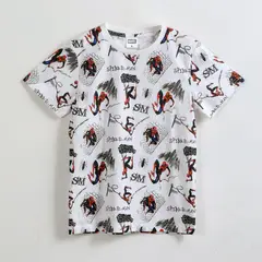 MARVEL - Polera Manga Corta Niño Spiderman Full Print Blanco