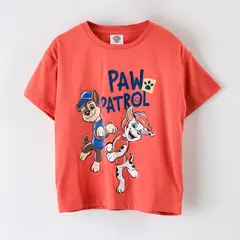 PAW PATROL - Polera Manga Corta Niño Chase & Marshall Coral