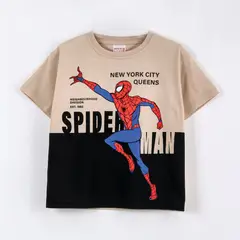 MARVEL - Polera Manga Corta Niño Spiderman Bicolor
