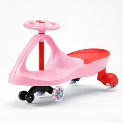 KIDSCOOL - Swing Car Auto Giratorio Rosado Con Luces