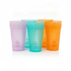 GENERICO - Vasos Plasticos Keep 500ml Set 6 Colores Reutilizables