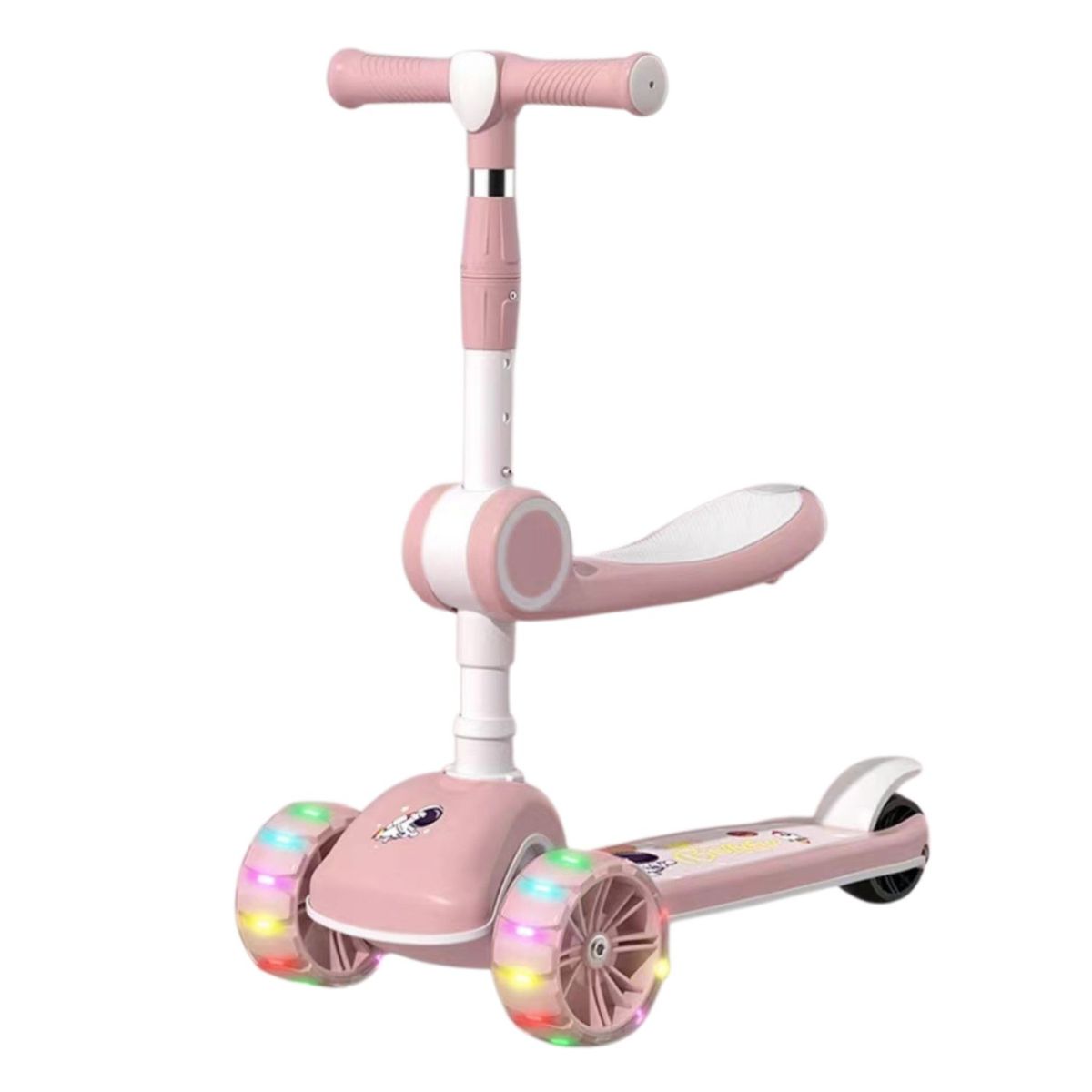 CRUSEC - Scooter Monopatín Ruedas Led Musical Plegable Niña Regulable
