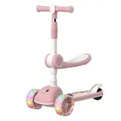 CRUSEC - Scooter Monopatín Ruedas Led Musical Plegable Niña Regulable