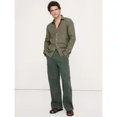 BANANA REPUBLIC - Camisa Hombre Standard-Fit Linen Verde