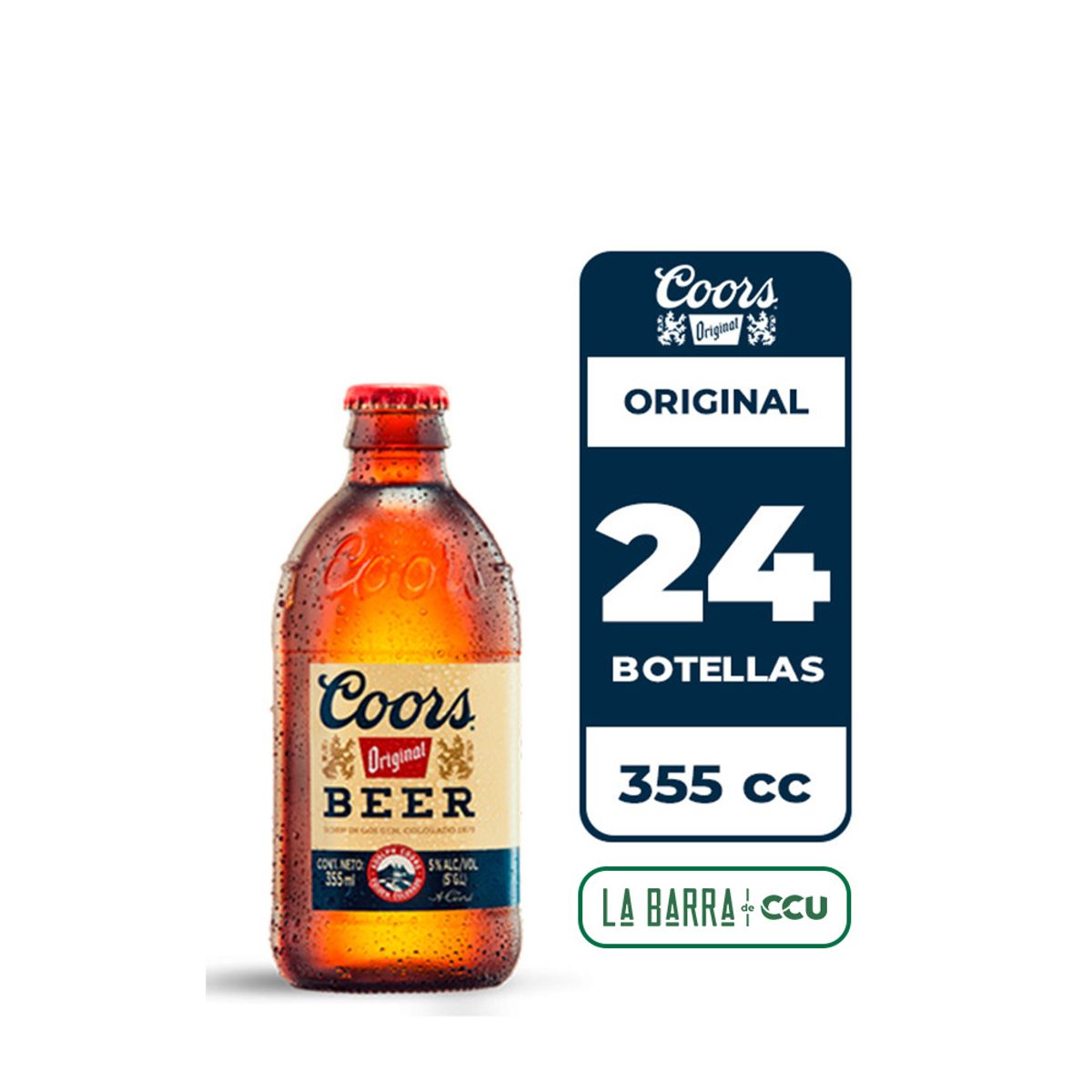 COORS - 24x Cerveza Coors Original 5.0° Botella 355cc