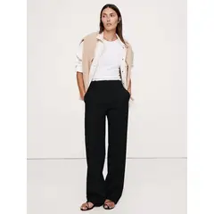 BANANA REPUBLIC - Pantalón Mujer High-Rise Modern Straight Refined Negro