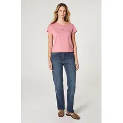 WRANGLER - Polera Mujer Crop Manga Corta Regular Fit 100% Cotton