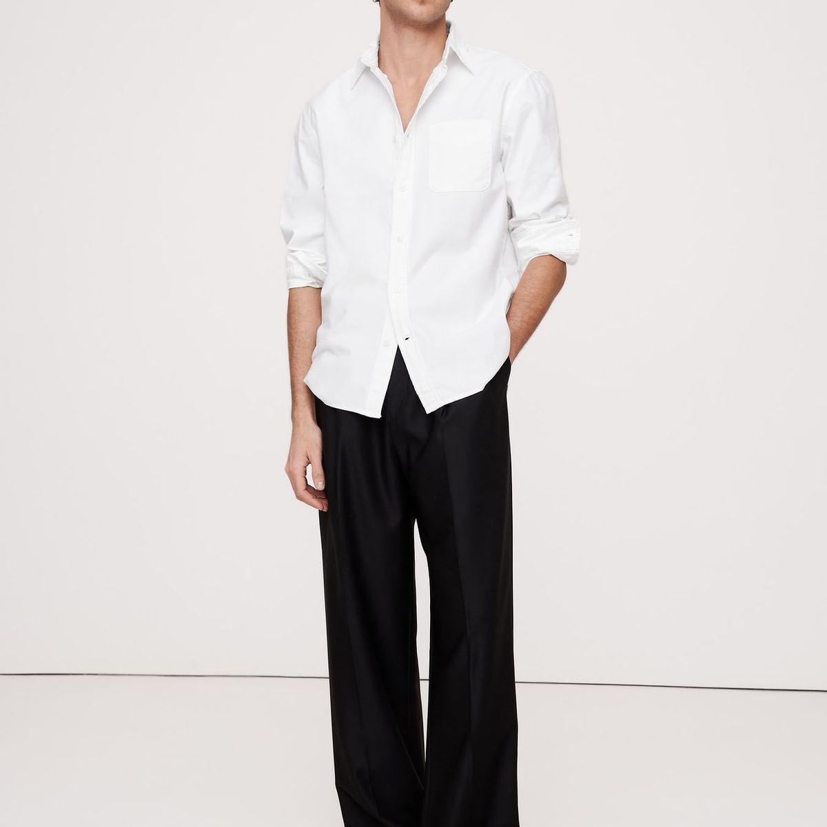 BANANA REPUBLIC - Camisa Hombre Banana Republic Untucked Oxford Blanco