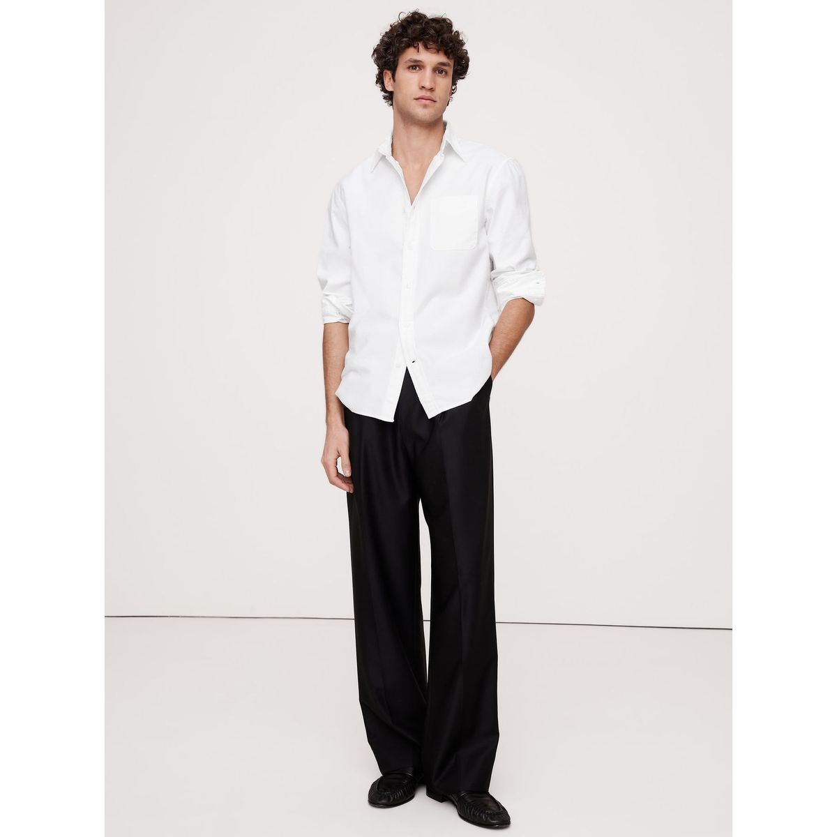 BANANA REPUBLIC - Camisa Hombre Banana Republic Untucked Oxford Blanco