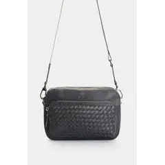 VELEZ - Vélez Cartera Bandolera Kansas Cuero Hombre Tejido Gris