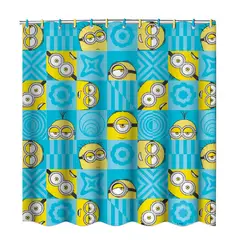 VAIS - Cortina de Baño Infantil Unisex Poliester 180x180 cms Minions