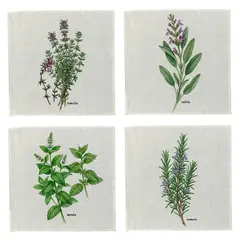 TUYO PRINT - Set 4 Servilletas Hierbas - 44x44 -