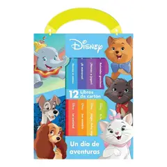 PI KIDS - Estuche Disney Un Día de Aventuras 12 Mini Libros de Cartón