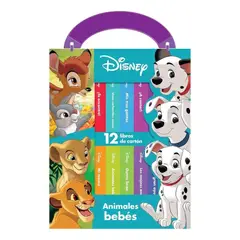 PI KIDS - Estuche Disney Animales Bebés Biblioteca 12 Libros Cartón