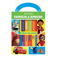PI KIDS - Estuche Disney Pixar Familia y Amigos 12 Libros de Cartón