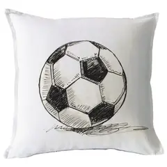 CASA ALVARINHO - Funda de Cojín Estampado Pelota Fútbol 45x45 cm