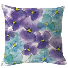 CASA ALVARINHO - Funda de Cojín Estampado Pensamientos Morados 45x45 cm