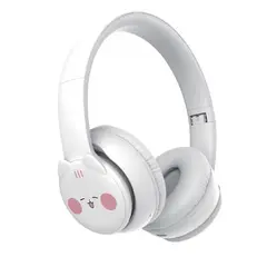 GENERICO - Audífonos DOQAUS T01 Cartoon, para niños, Bluetooth 6.0, 40 horas, diseño gatito
