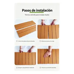 VIDA BUENAS - Deck Wpc Modular Piso Jardin Exterior Caja 6 Pzas 30x30cm