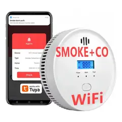 VIDA BUENAS - Detector De Humo Inalámbrico Wifi Alarma Sonora 85db Con Lcd