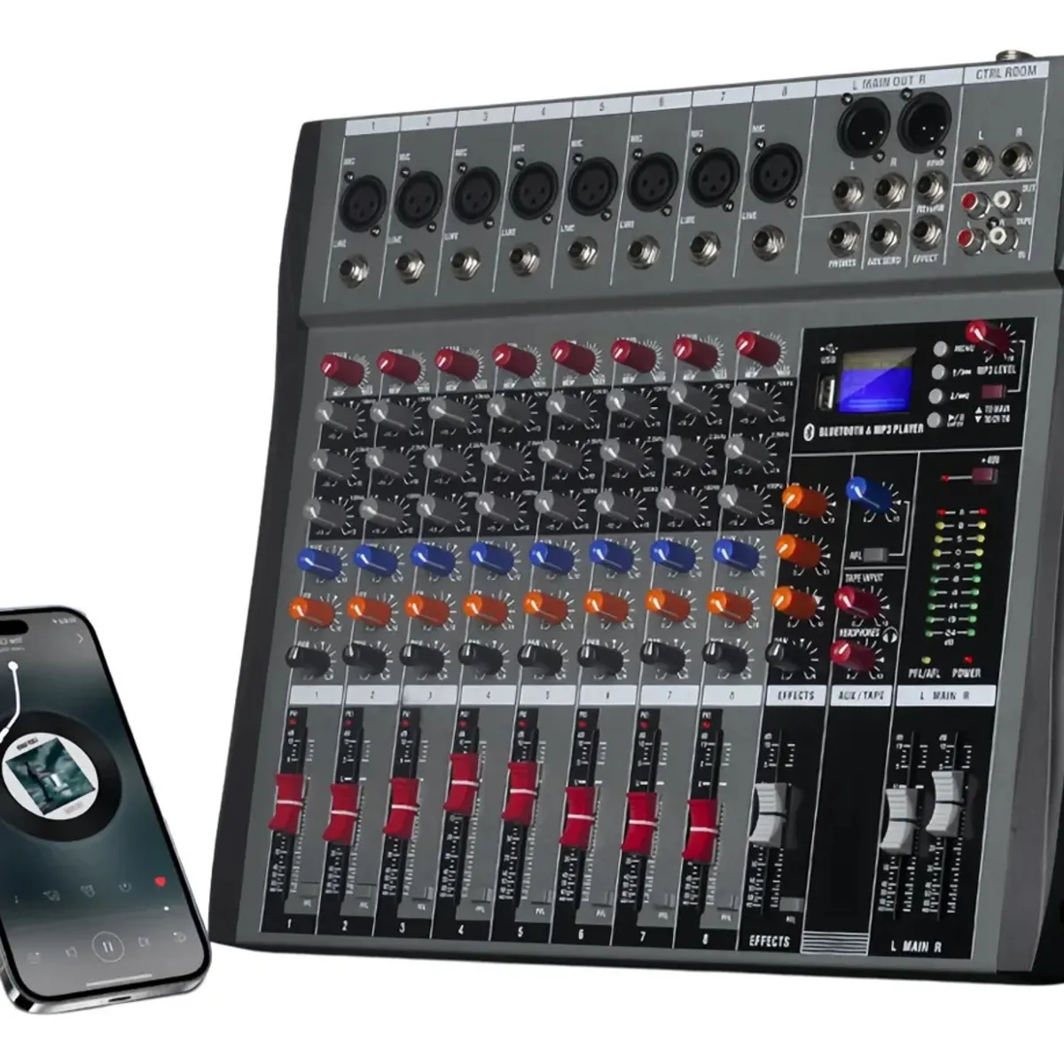 VIDA BUENAS - Consola De Audio 8 Canales Mezcladora Amplificada Con Blueto