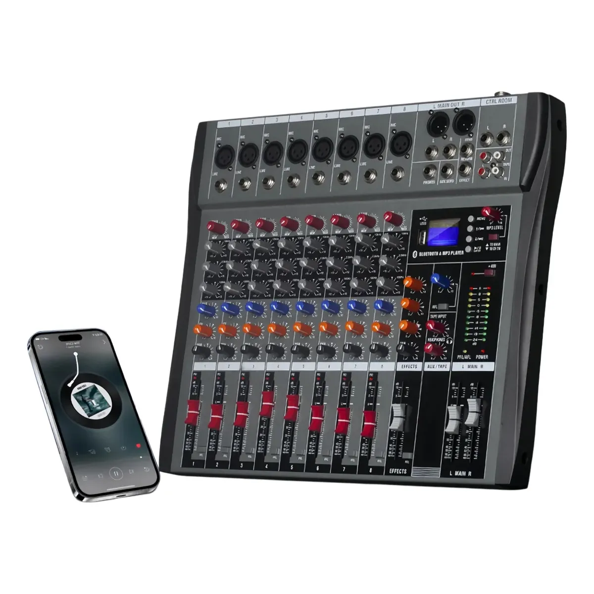 VIDA BUENAS - Consola De Audio 8 Canales Mezcladora Amplificada Con Blueto