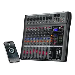VIDA BUENAS - Consola De Audio 8 Canales Mezcladora Amplificada Con Blueto