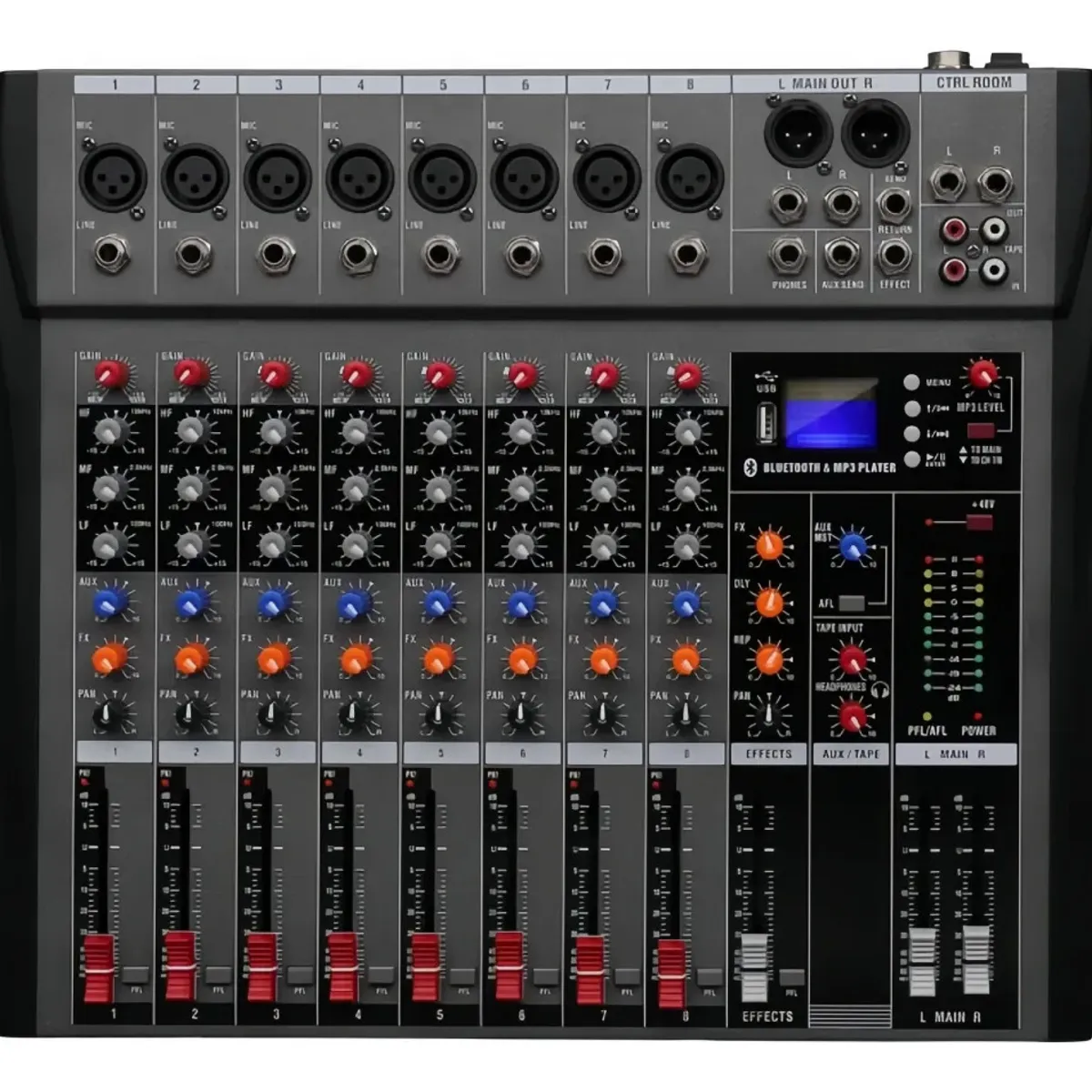 VIDA BUENAS - Consola De Audio 8 Canales Mezcladora Amplificada Con Blueto