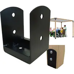 AMBM SHOP - Base Para Pilar De Madera 5x5 Cepillado Para Anclar incluir 6 Tornillos 15 cm de altura