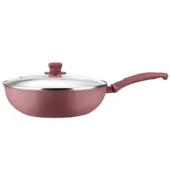 MARMICOC - Wok con Tapa Spring Granate Aluminio Antiadherente 28 cm