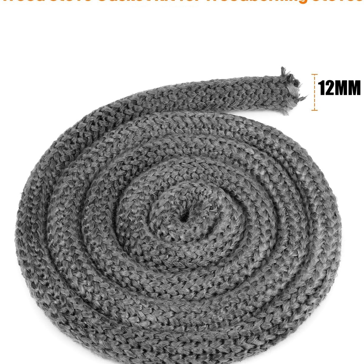 KUANGYE - Cordón Fibra De Vidrio Para Estufa Puerta 12mm X 2.5m