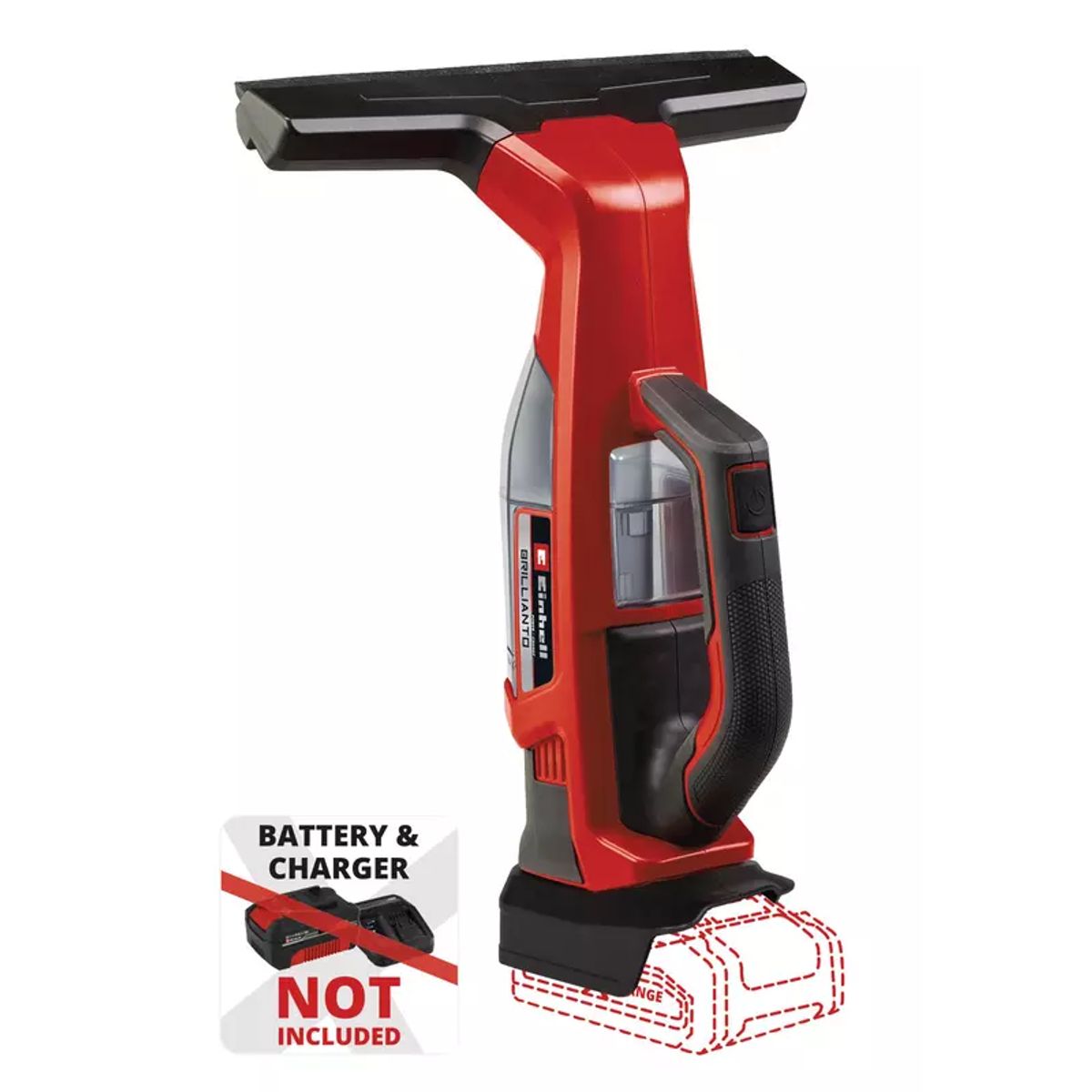 EINHELL - LIMPIADOR DE VENTANAS INALÁMBRICO - 28 CM - 300 ML - 18V