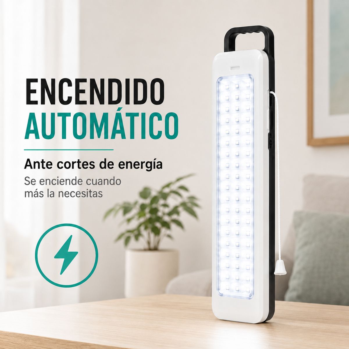 Digilife - Lámpara luz de Emergencia Recargable 90 LED Automática SEC