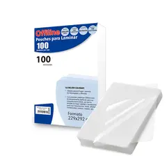 OFFILINE - Láminas para Termolaminar Tamaño Carta 100 Micrones 100 Unidades Transparente