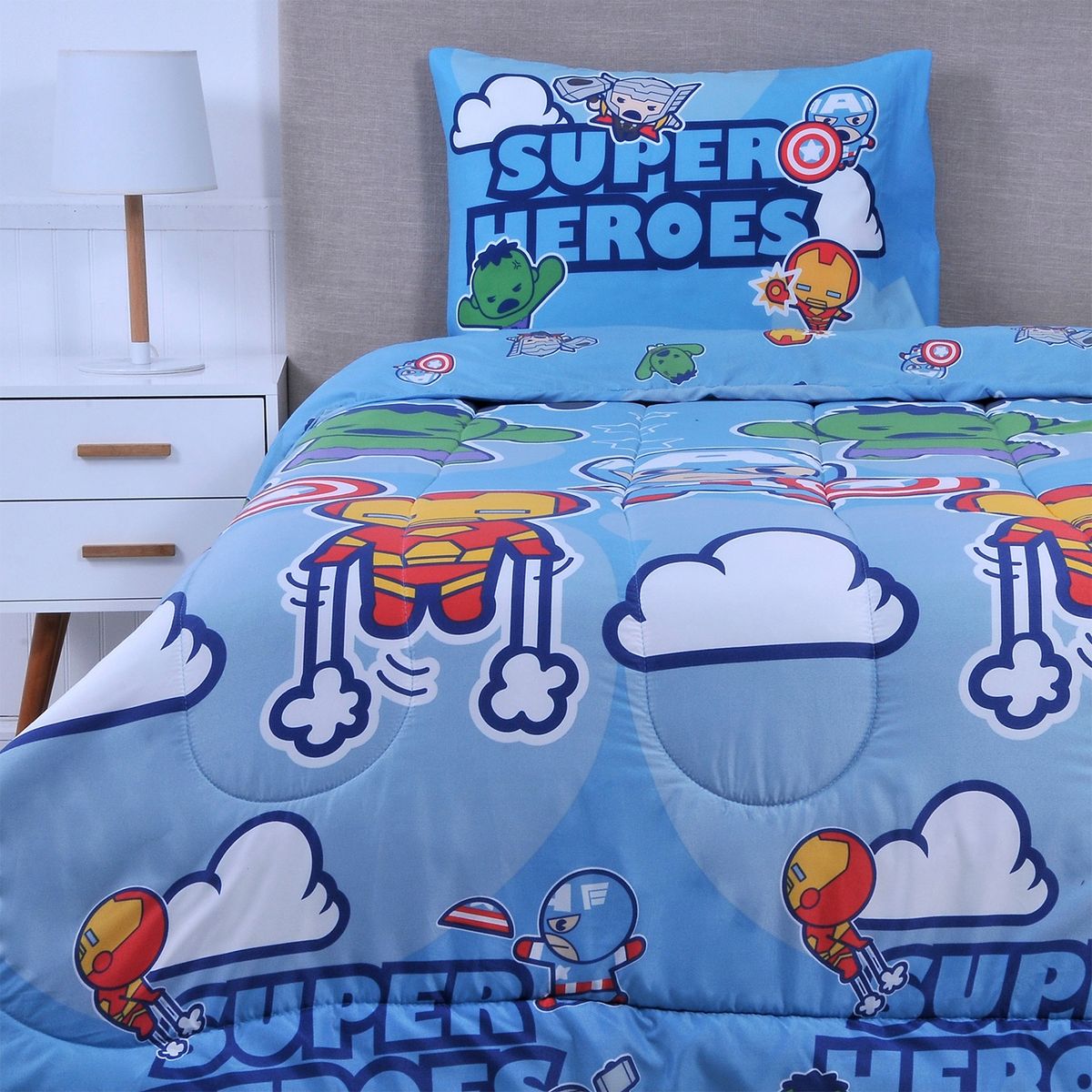 AVENGERS - Plumón Infantil Kawaii 1.5 Plazas Avengers