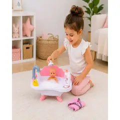 MYLHOGAR - Bañera De Juguete Para Muñecas Con Bebe y Accesorios