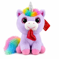 TOPSOC - Peluche de unicornio con corazón 30 cm