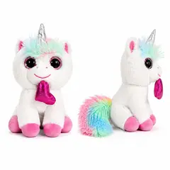 TOPSOC - Peluche Unicornio Con Cola Y Corazón 30 cm