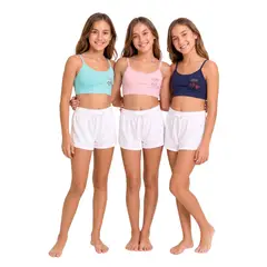 LOOK SHOP - Pack 3 Petos Niña Algodón Colores. Mi Primer Sostén 133