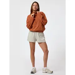 BSOUL - Polerón Funnel-Neck Half Zip Naranjo Mujer