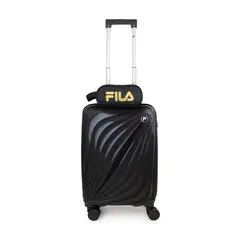 F - Pack Maleta cabina 10kg Slay negra + Neceser Spark dorado Fila