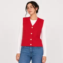 AGW - Chaleco Sin Manga Vest Tejido Mujer