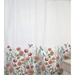 MARGARITA SCHEEL BY CASA ALVARINHO - Cortina de Baño Algodón Bulería Floral 180x180 cm