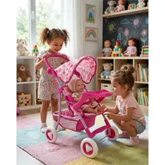 MYLHOGAR - Coche Infantil para Muñecas Metálico Mediano de Juguete