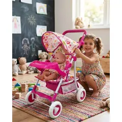 MYLHOGAR - Coche Infantil para Muñecas Metálico Mediano de Juguete