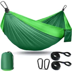 PRO OUTDOOR - Hamaca Compacta Verde Camping Outdoor Hogar