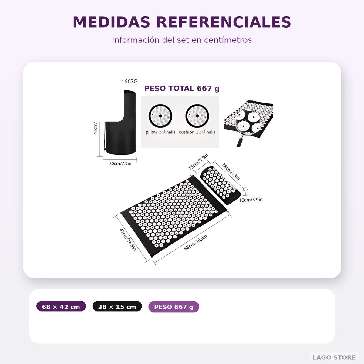 MOVI - Alfombra Yoga Acupuntura + Cojín