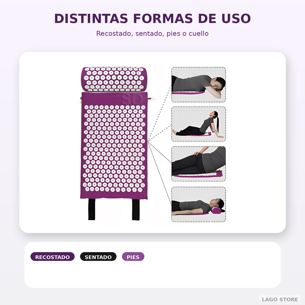 MOVI - Alfombra Yoga Acupuntura + Cojín